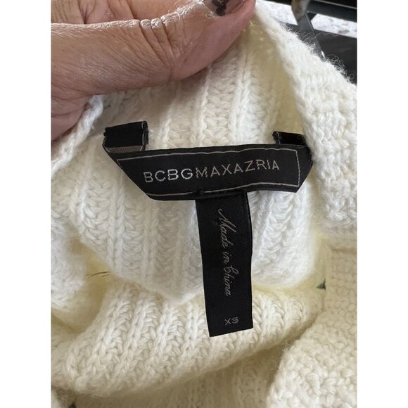 BCBGMaxAzria Womens Sleeveless Turtleneck Sweater Vest XS Cotton/Wool Blend Ivor - Picture 5 of 6